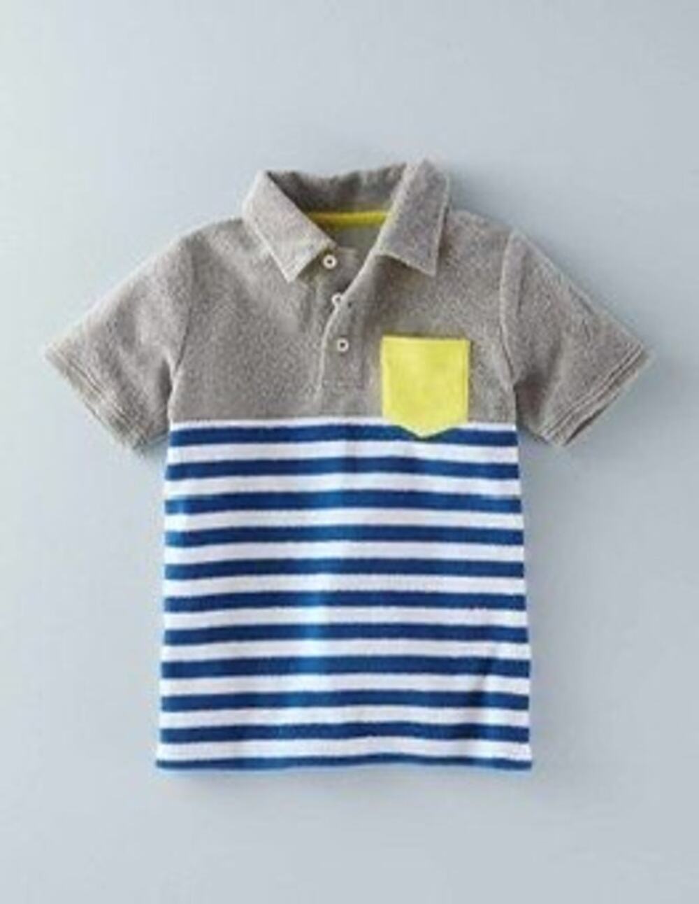 Mini Boden Toweling Striped Polo Shirt – 6–7Y